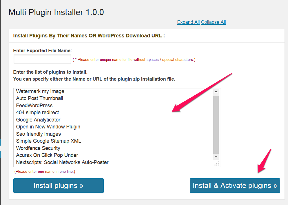 Multi Plugin Installer WordPress